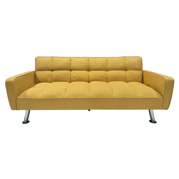 Divano letto in tessuto con gambe in metallo cromato - Nova