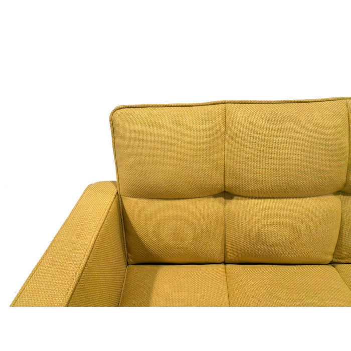 Divano letto in tessuto con gambe in metallo cromato - Nova