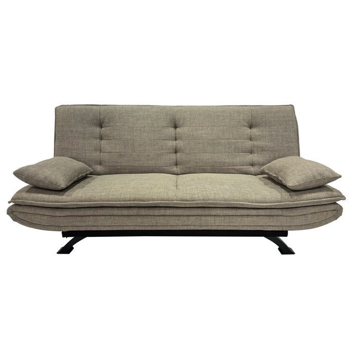 Divano letto in tessuto con gambe nere e cuscini - Vittoria