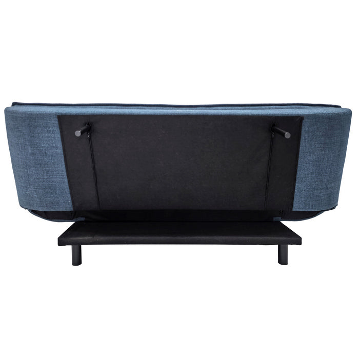 Divano letto in tessuto con gambe nere e cuscini - Vittoria