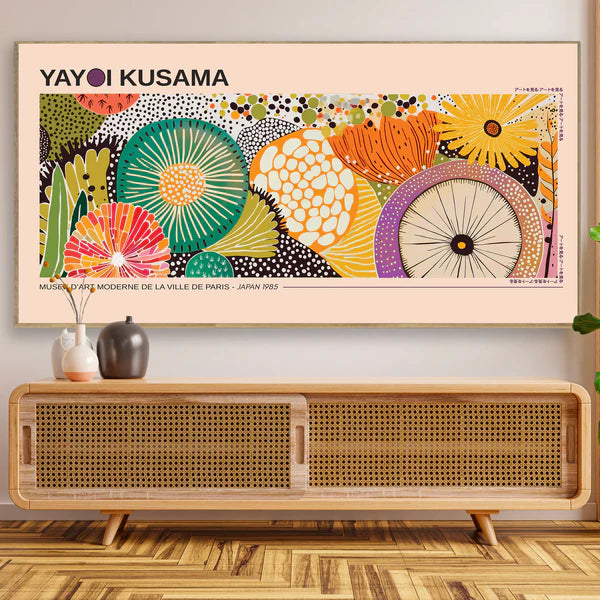 Quadro su tela da parete - Pronto da appendere - Yayoi Kusama Colori