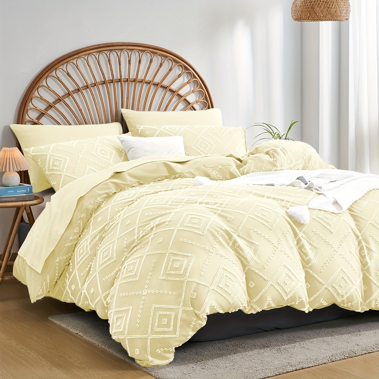 2pcs/3pcs Bohemian Jacquard Duvet Cover Pillowcase Soft, Skin friendly, Comfortable, Breathable, Machine Washable Zipper Closure Four Seasons Universal Simple Luxury Suitable for Bedrooms, Rooms, Hotels, etc. Duvet Set