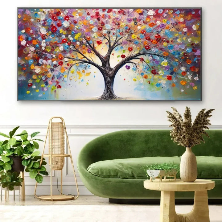 Quadro su tela da parete - Pronto da appendere - Albero della Gioia