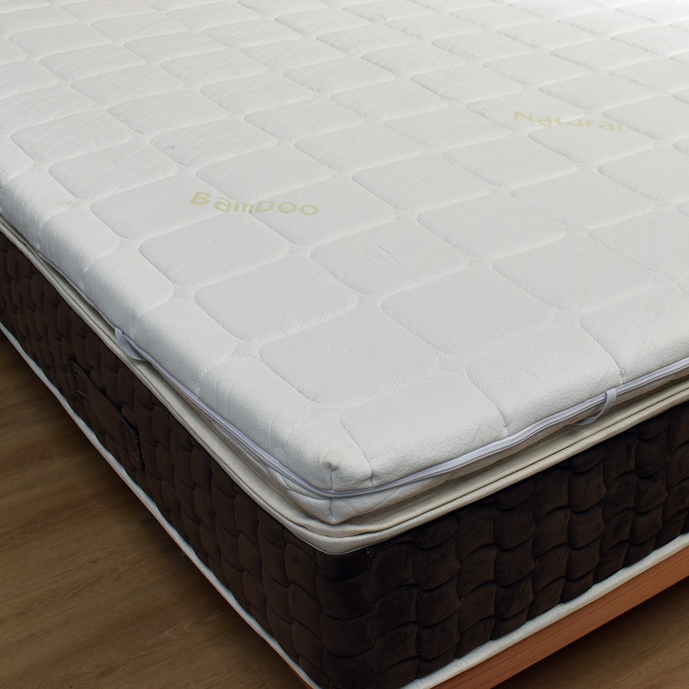 Topper, correttore memory foam per materasso con tessuto sfoderabile e lavabile, alto 10 Cm