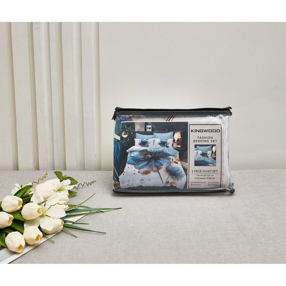 2/3pcs Set, 1 Quilt Plus+ 1/2 Pillowcases, European-Style Embroidered Blooms, Blue & Gold Contrast Design, Elevate Bedroom Aesthetics for a Cozy Sleep Sanctuary