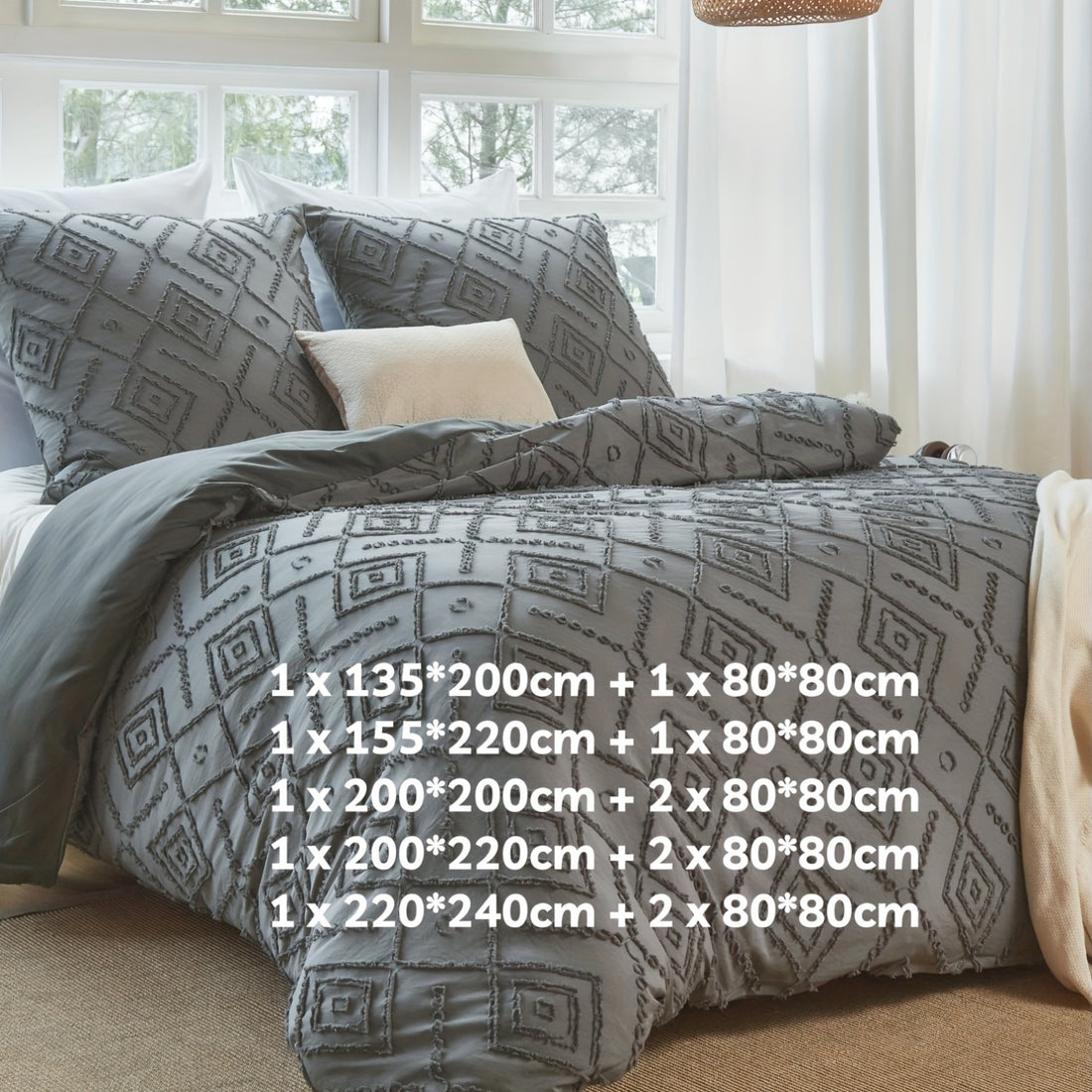 2pcs/3pcs Bohemian Jacquard Duvet Cover Pillowcase Soft, Skin friendly, Comfortable, Breathable, Machine Washable Zipper Closure Four Seasons Universal Simple Luxury Suitable for Bedrooms, Rooms, Hotels, etc. Duvet Set