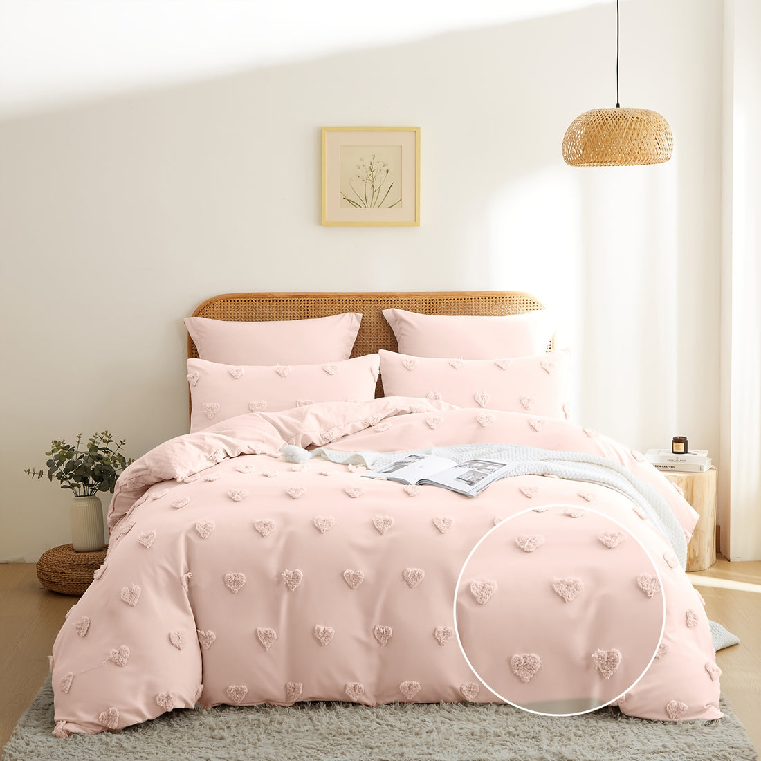 Set Copripiumino + federe Cuoricini - Trapuntato