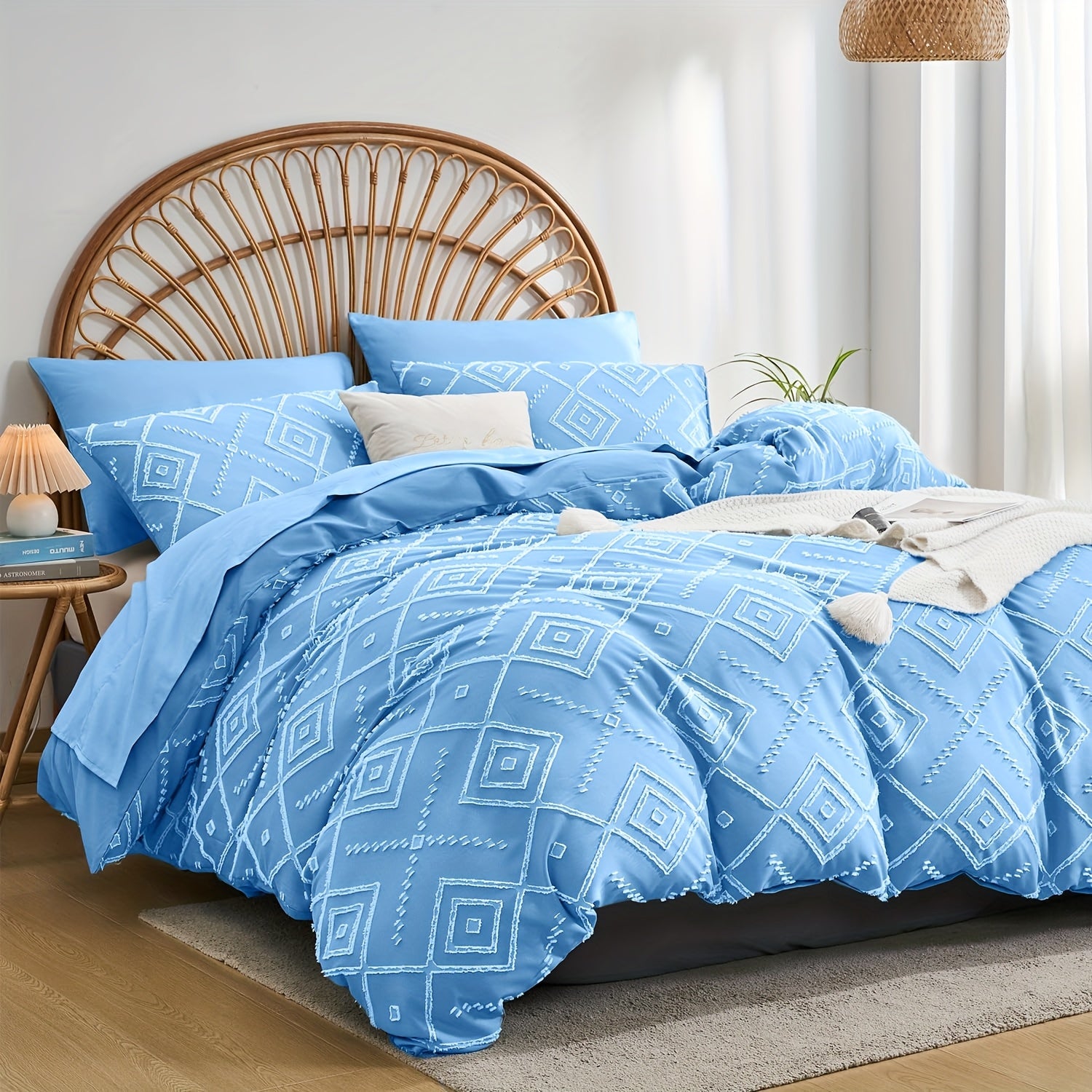 2pcs/3pcs Bohemian Jacquard Duvet Cover Pillowcase Soft, Skin friendly, Comfortable, Breathable, Machine Washable Zipper Closure Four Seasons Universal Simple Luxury Suitable for Bedrooms, Rooms, Hotels, etc. Duvet Set