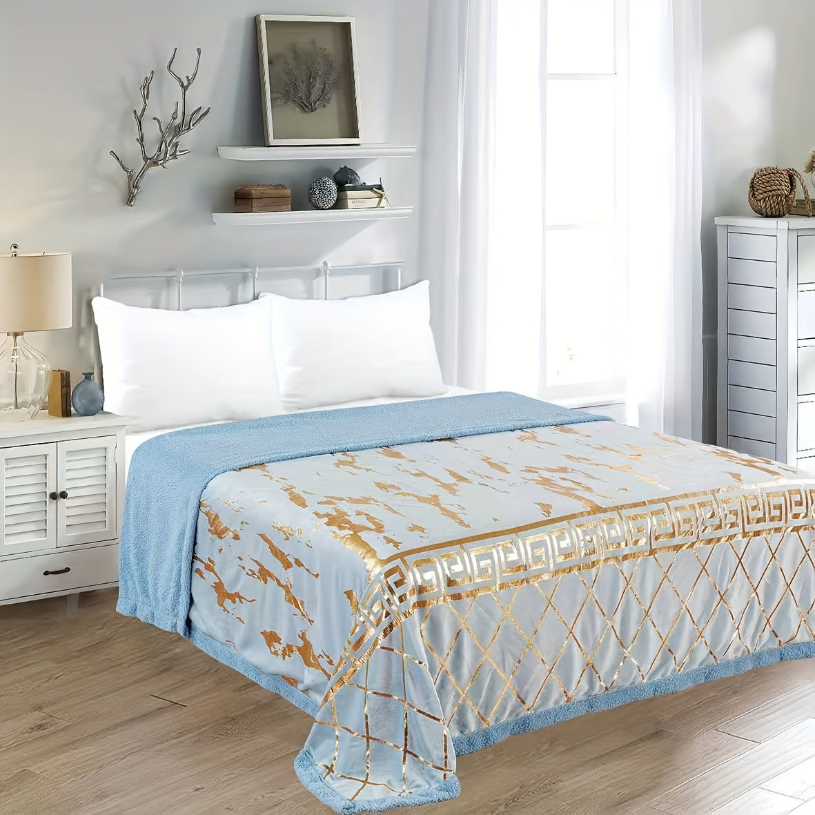 Coperta in Tessuto Sherpa - Realizzata in caldo tessuto dorato