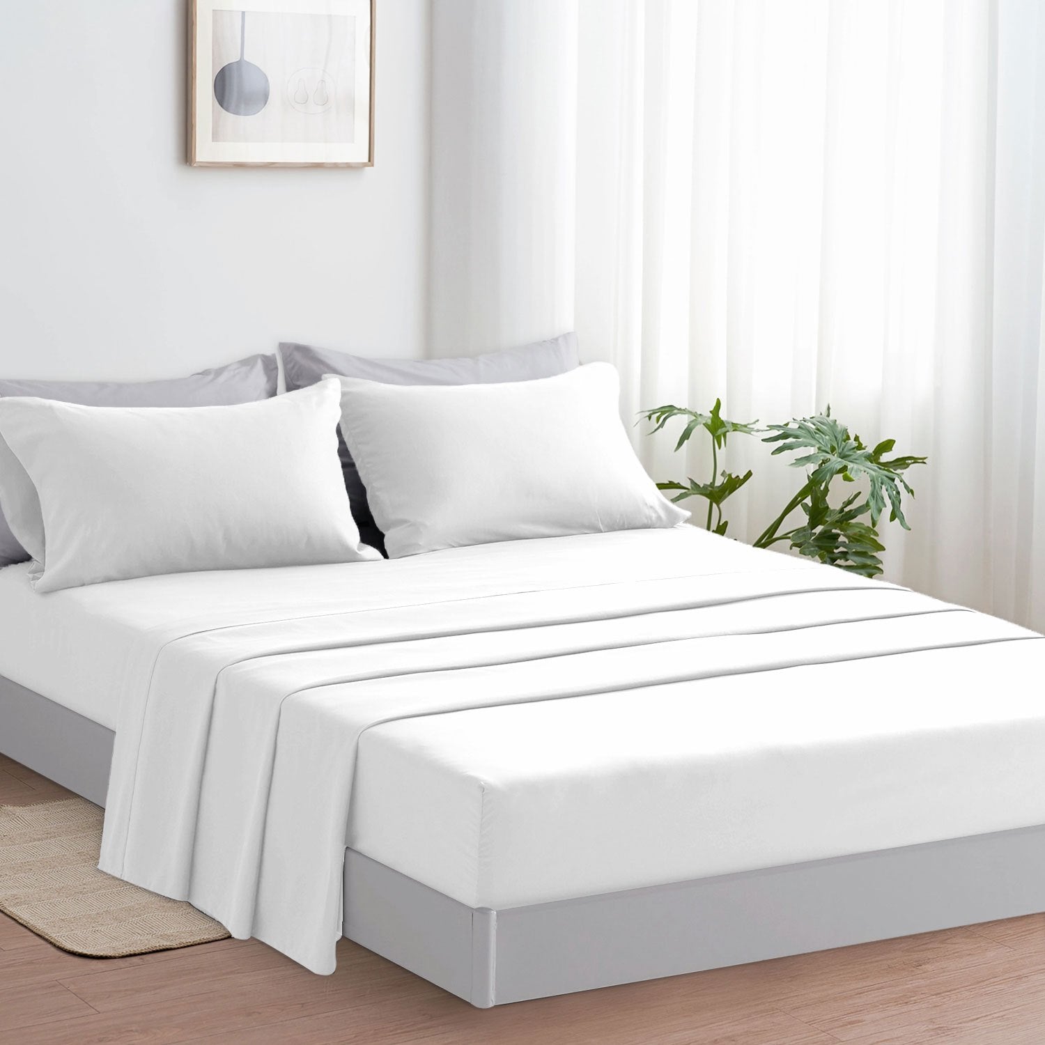 Completo Lenzuola 3/4 Pezzi in Microfibra - Lenzuolo con Angoli