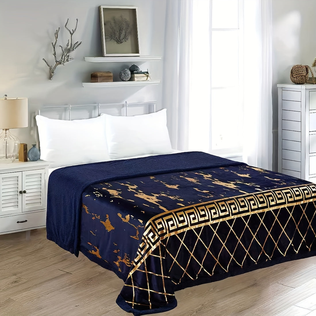 Coperta in Tessuto Sherpa - Realizzata in caldo tessuto dorato