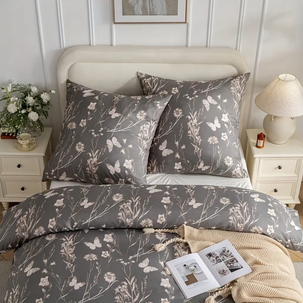 2/3pcs Modern Geometric Print Duvet Cover Set - Soft, Comfortable, Machine Washable, Zipper Closure, Premium Microfiber, All-Season Use, Black & White Design, Includes 1 Duvet Cover and 2 Pillowcases, Bedding Accessories | Mo