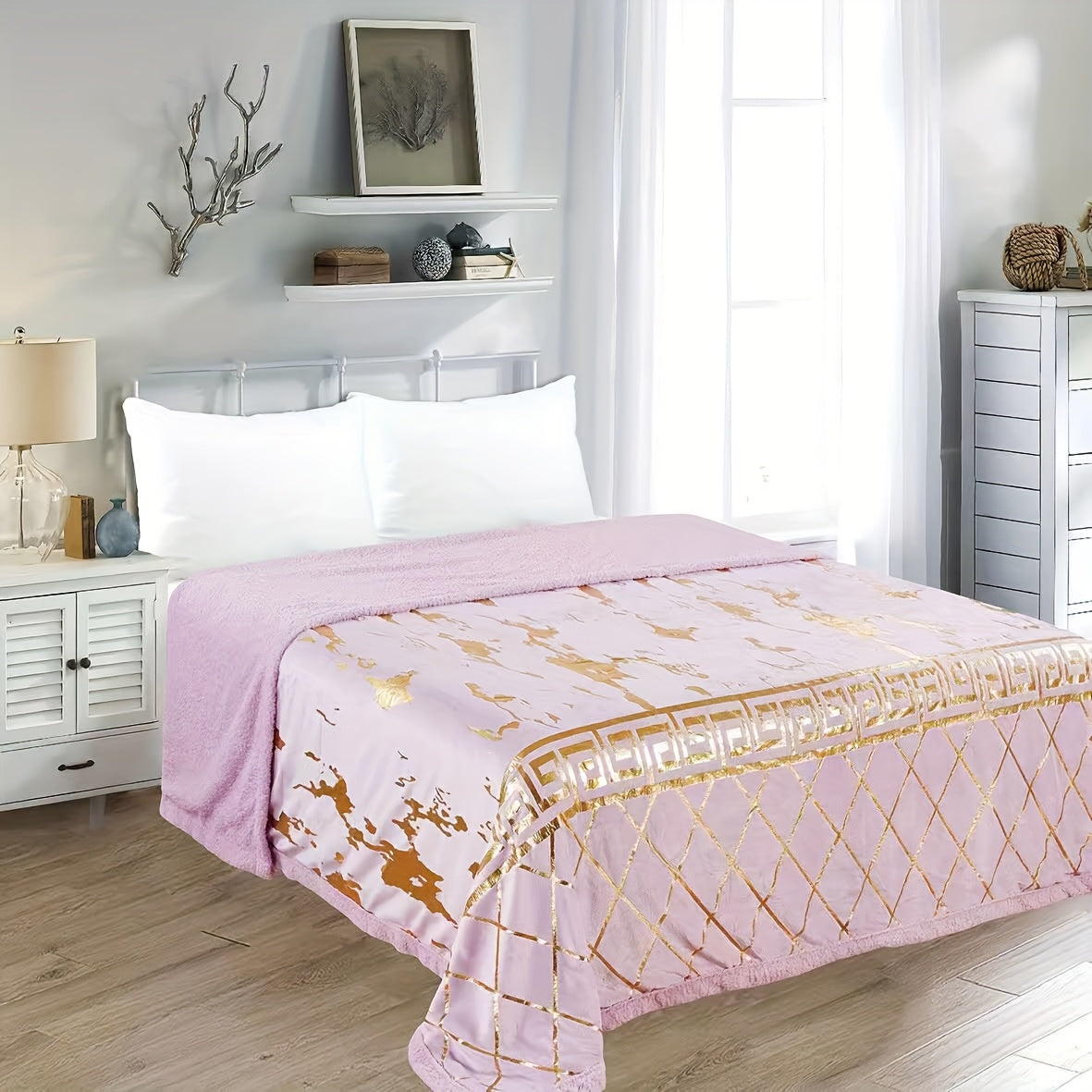 Coperta in Tessuto Sherpa - Realizzata in caldo tessuto dorato