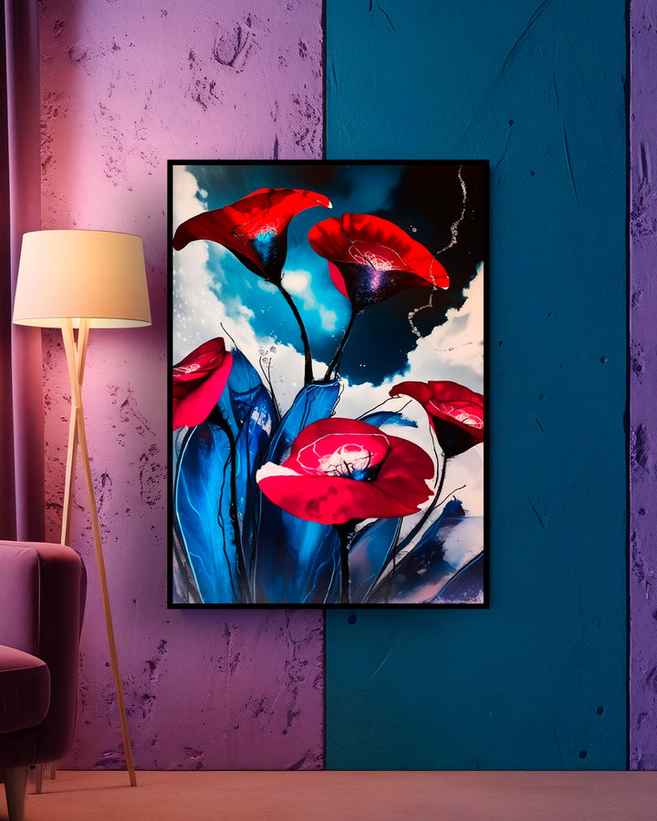 Quadro su tela da parete - Pronto da appendere - Rouge