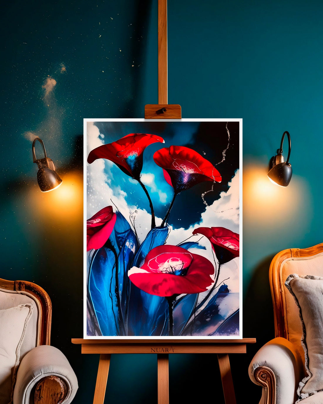 Quadro su tela da parete - Pronto da appendere - Rouge