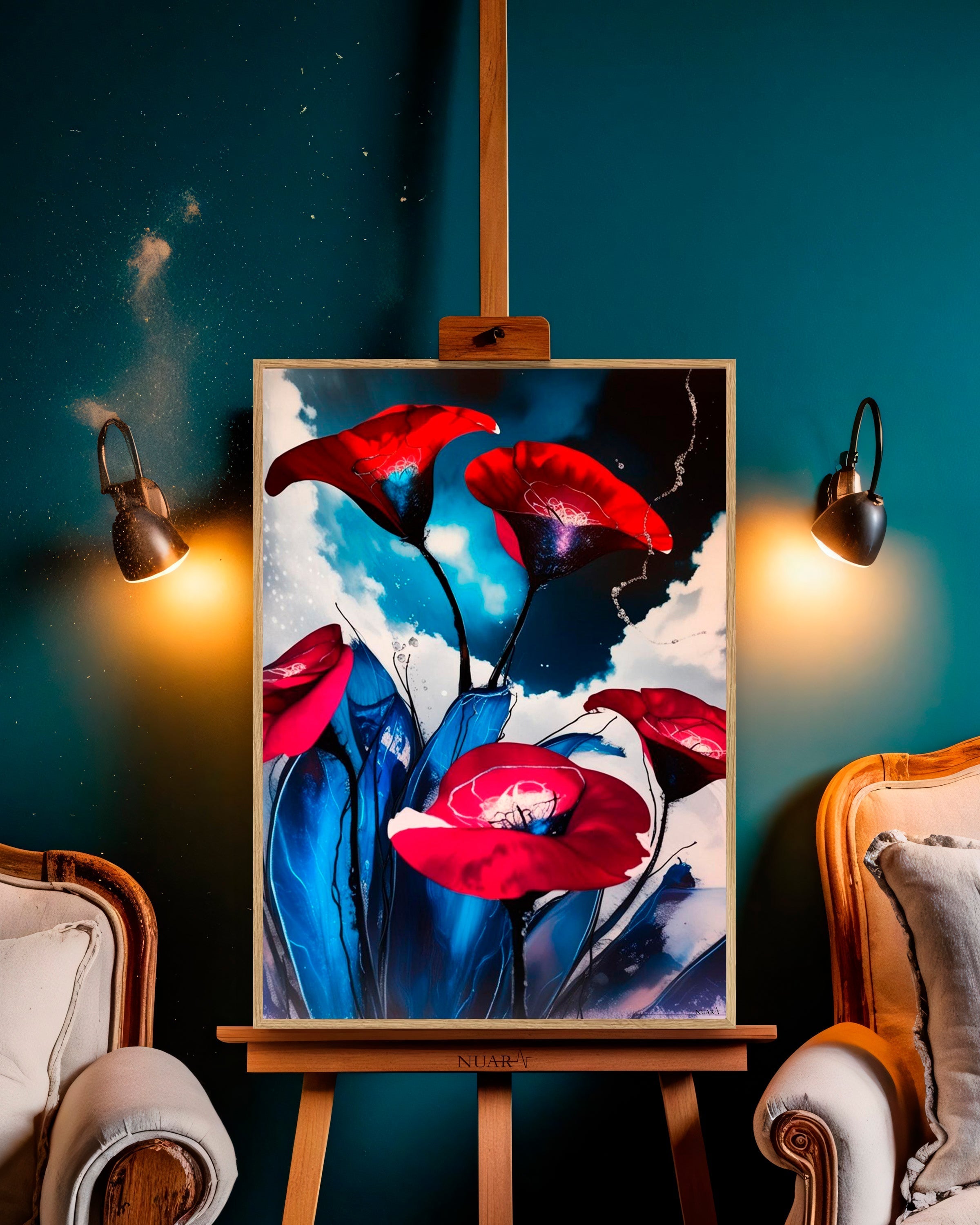 Quadro su tela da parete - Pronto da appendere - Rouge