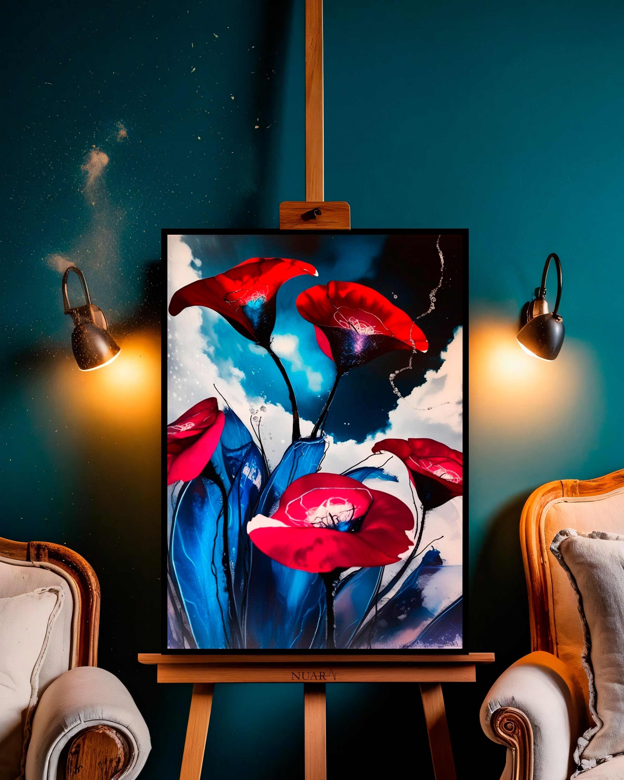 Quadro su tela da parete - Pronto da appendere - Rouge