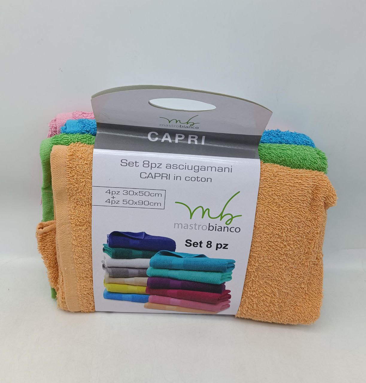 Nuovo Set 8 Pezzi Asciugamani