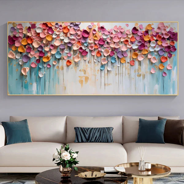 Quadro su tela da parete - Pronto da appendere - Pioggia di Petali