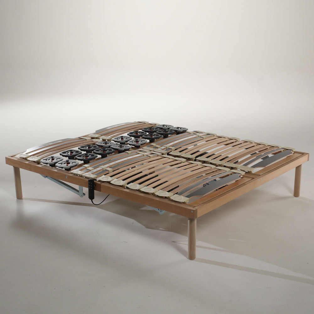 Rete letto a doghe in legno di faggio con movimento a motore dotata di telecomando - Rete Superior