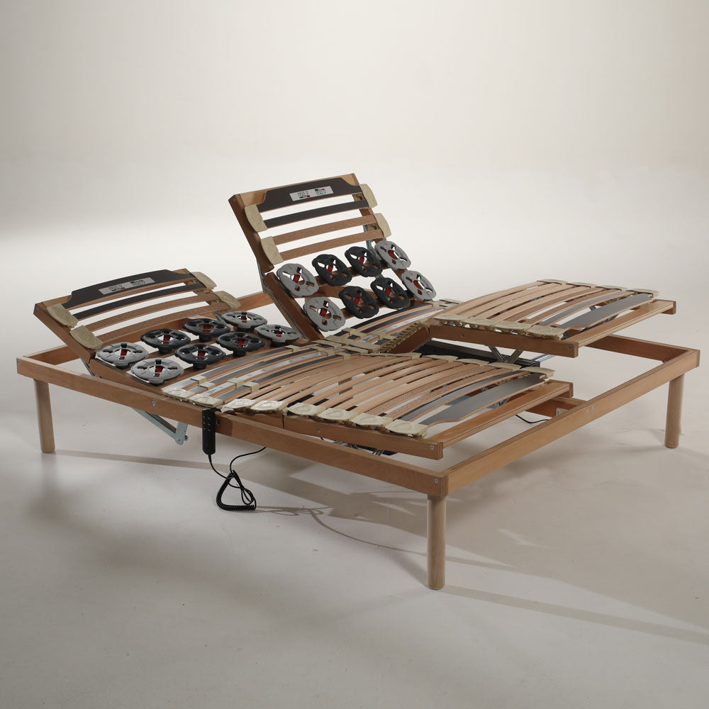 Rete letto a doghe in legno di faggio con movimento a motore dotata di telecomando - Rete Superior