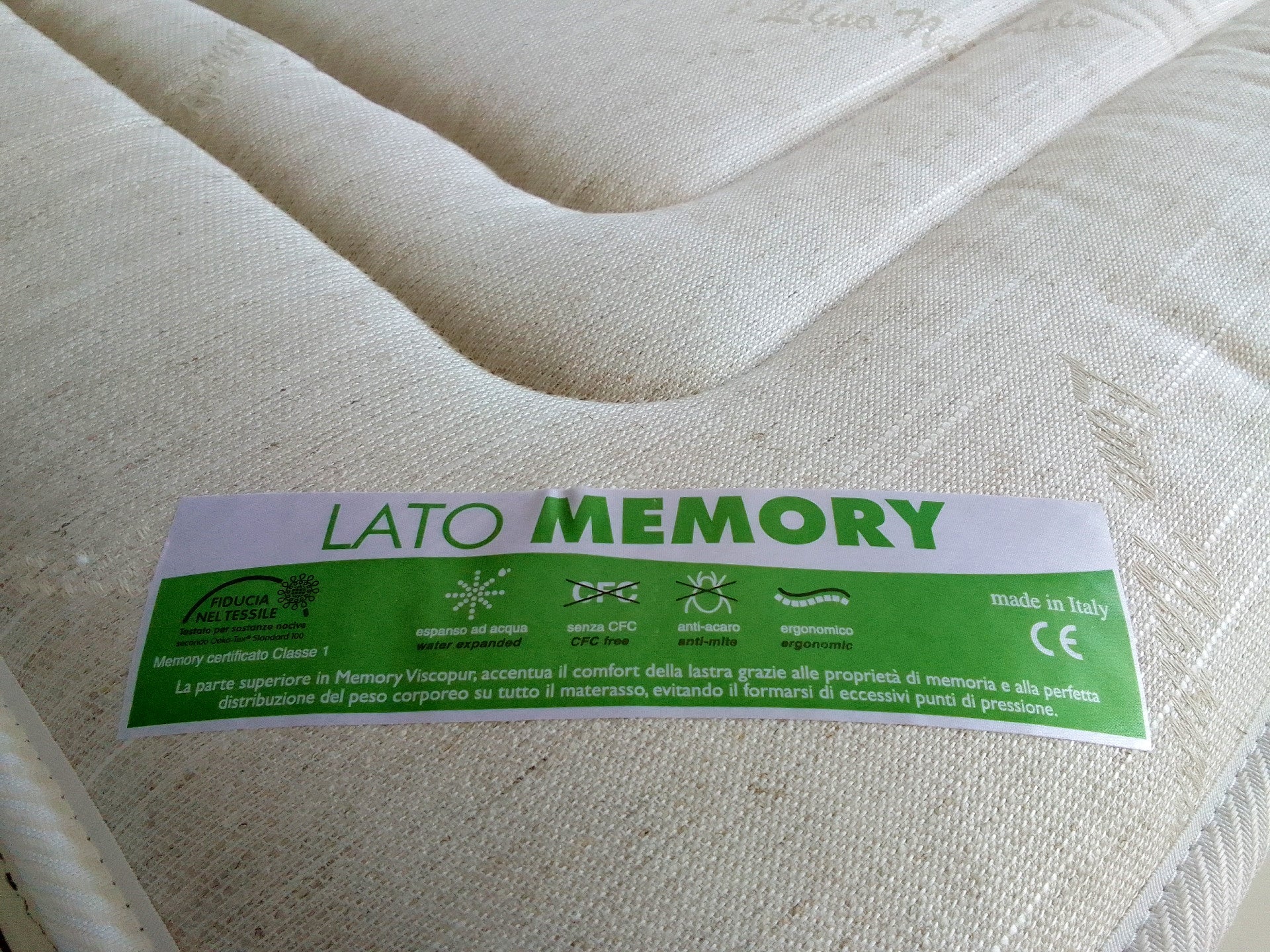 Materasso Memory alla Soia H24 Ortopedico Multionda Tessuto LINO e 3D- SOYA MEMORY